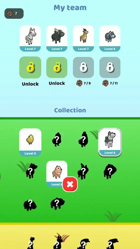 Screenshot of the Zookemon app