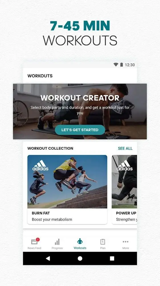 Screenshot of the adidas Training app app