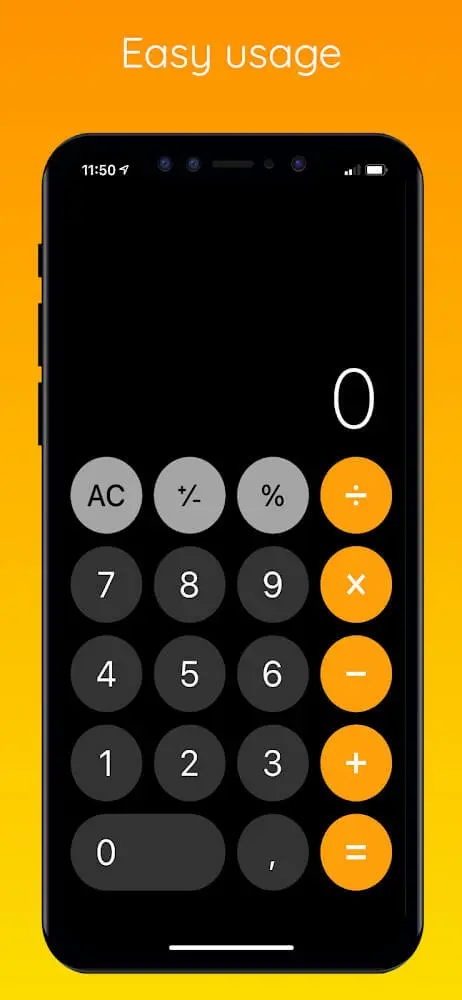 Screenshot of the iCalculator app