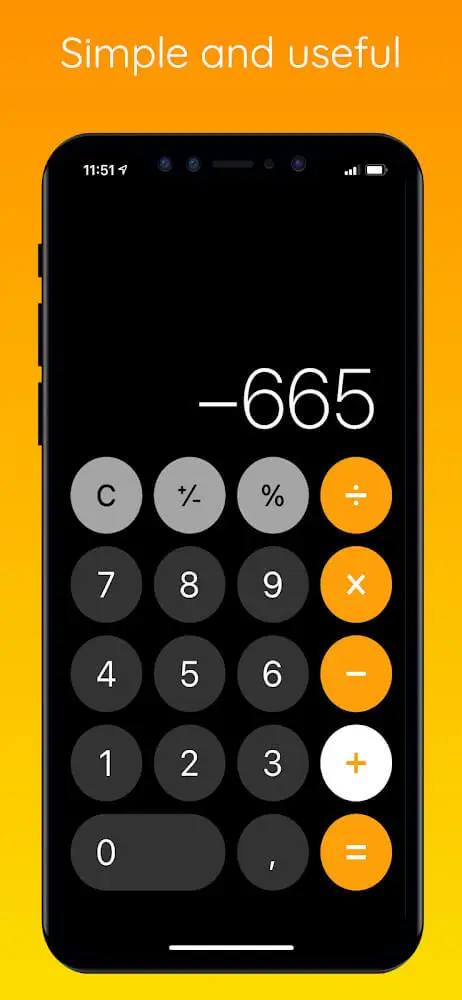 Screenshot of the iCalculator app