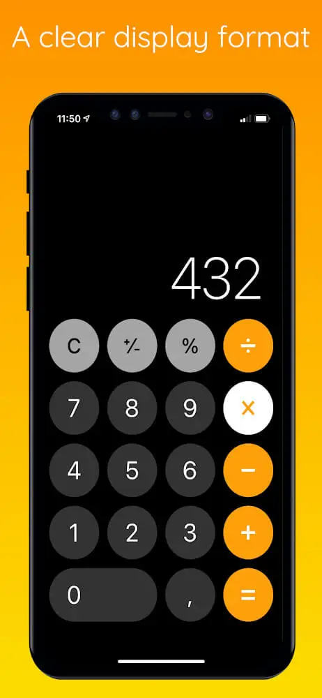 Screenshot of the iCalculator app