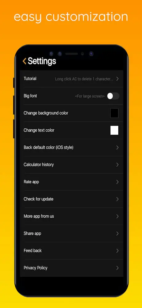 Screenshot of the iCalculator app