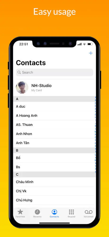 Screenshot of the iCall - Phone Dialer app