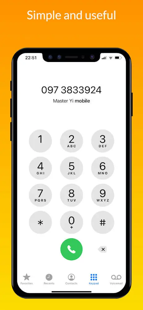 Screenshot of the iCall - Phone Dialer app