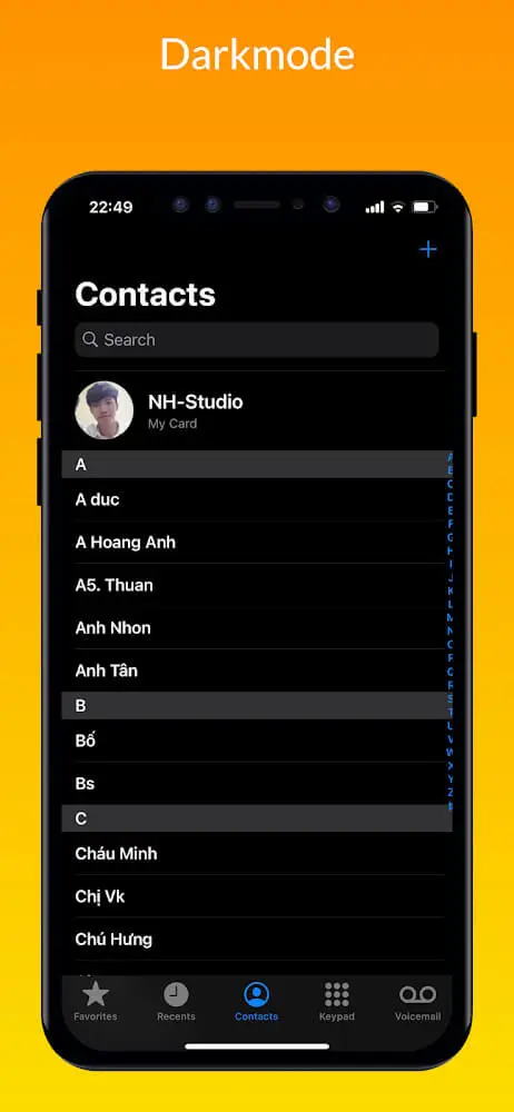 Screenshot of the iCall - Phone Dialer app