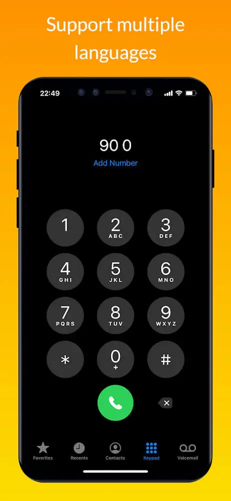 Screenshot of the iCall - Phone Dialer app