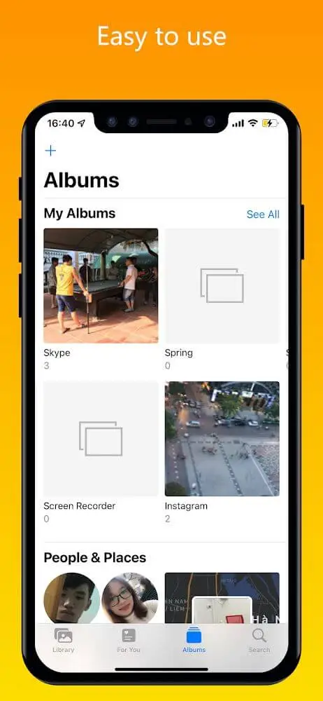 Screenshot of the iPhoto - Gallery iOS 16 app