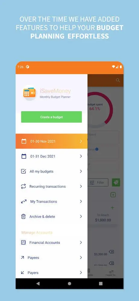 Screenshot of the iSaveMoney app